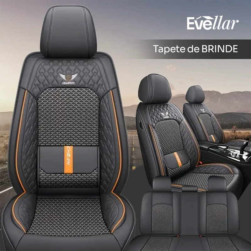 Capa para Banco de Carro Completa em Couro Legítimo Universal Italian + BRINDE: Tapete Completo