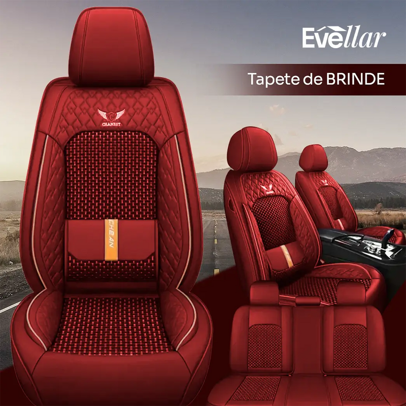 Capa para Banco de Carro Completa em Couro Legítimo Universal Italian + BRINDE: Tapete Completo